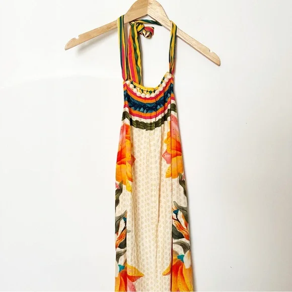Anthropologie Farm Rio Floral Halter Jumpsuit